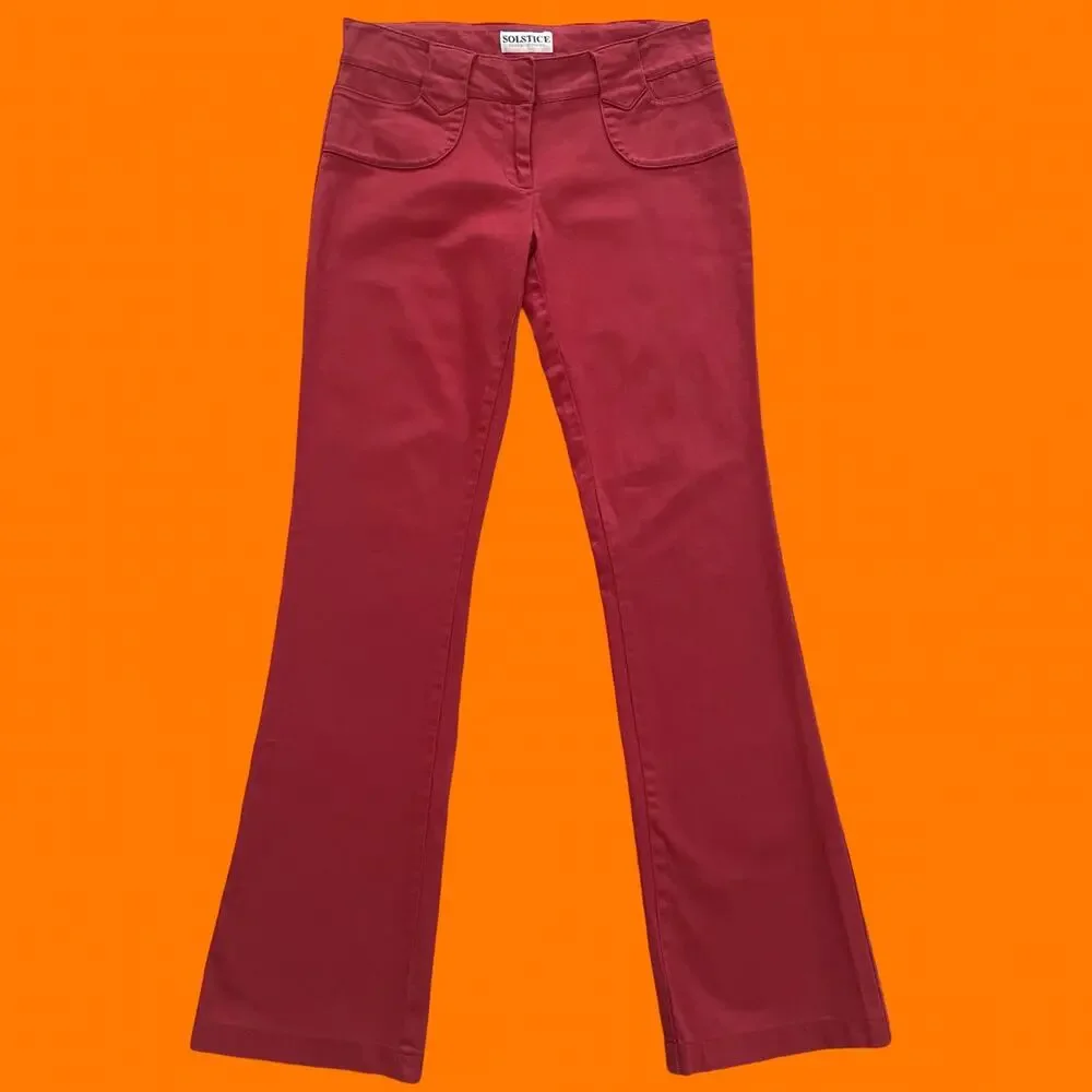 00's vintage red y2k low rise bodycon pants Size 2/3